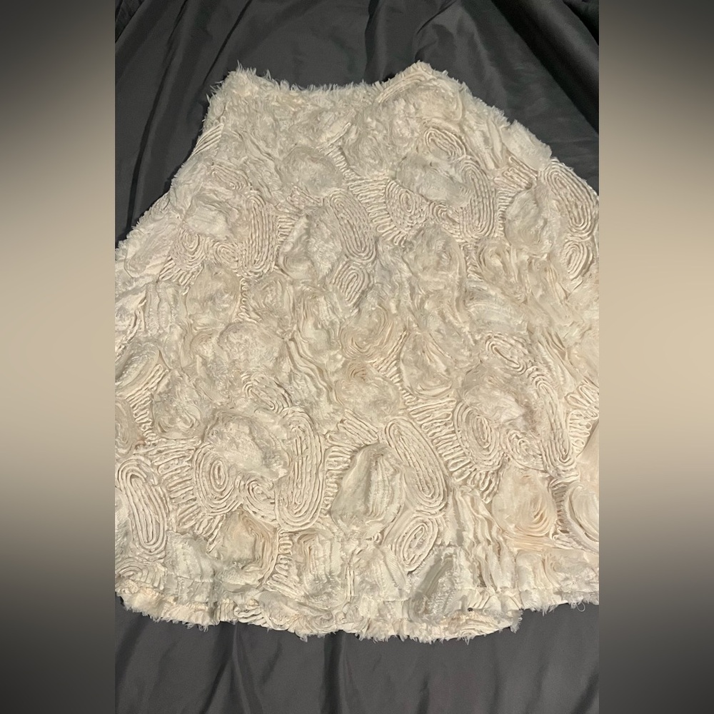 Anthropologie HD In Paris Petaluma Rosette Floral Cream Midi Boho Skirt Size 6 - Picture 6 of 7